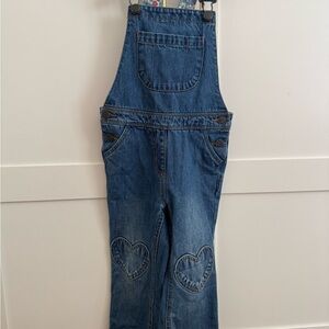 Boden Floral Lined Denim Overalls